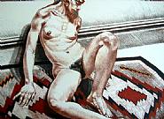 Philip Pearlstein - Nude on Navajo Rug (Prints and Multiples) h: 24.5 x w: 34 in / h: 62.2 x w: 86.4 cm