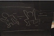 Keith Haring - Subway-Two Runners (Works on Paper (Drawings, Watercolors etc.)) h: 32 x w: 25 in / h: 81.3 x w: 63.5 cm
