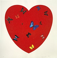 Damien Hirst - All you need is Love, Love, Love (Diamond Dust) (Prints and Multiples) h: 60 x w: 60 in / h: 152.4 x w: 152.4 cm