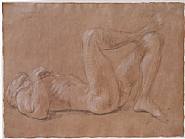 Paul Cadmus - Paul Reclining on his Back (Works on Paper (Drawings, Watercolors etc.)) h: 12 x w: 16.2 in / h: 30.5 x w: 41.1 cm