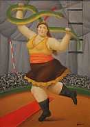 Fernando Botero - Circus Woman (Paintings) h: 18 x w: 14 in / h: 45.7 x w: 35.6 cm