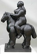 Fernando Botero - Woman on Horse (Sculptures) h: 36 x w: 47 x d: 20 in / h: 91.4 x w: 119.4 x d: 50.8 cm