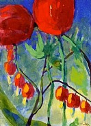 Tränende Herzen und Tulpen