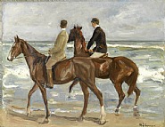Max Liebermann - Zwei Reiter am Strand nach links (Paintings) h: 71 x w: 93 cm / h: 28 x w: 36.6 in