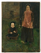 Max Liebermann - Zwei holländische Mädchen (Paintings) h: 52 x w: 40 cm / h: 20.5 x w: 15.7 in