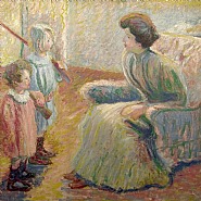 Theodore Earl Butler - Monet's Daughter, Suzanne, and her children (Paintings) h: 46 x w: 46 in / h: 116.8 x w: 116.8 cm
