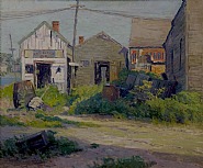 Harriet Randall Lumis - Lobster Shacks (Paintings) h: 24 x w: 28 in / h: 61 x w: 71.1 cm