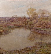 Robert Reid - The Pond in Early Autumn (Paintings) h: 37 x w: 34 in / h: 94 x w: 86.4 cm