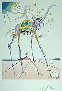 Salvador Dalí - Celestial Elephant (Works on Paper (Drawings, Watercolors etc.)) h: 23 x w: 17 in / h: 58.4 x w: 43.2 cm
