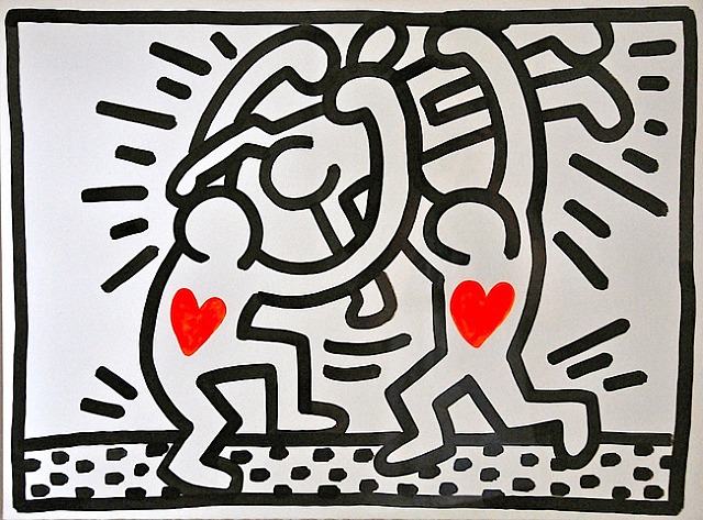  Keith Haring, Untitled (2 Hearts)