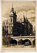 Charles Meryon - La Tour de L'Horloge (The Clock Tower, Paris) (Prints and Multiples) h: 10.2 x w: 7.2 in / h: 25.9 x w: 18.3 cm