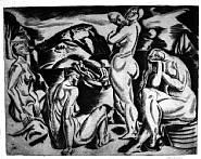 Jan Matulka - Four Nudes in a Landscape (Prints and Multiples)