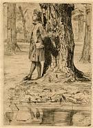 James Abbott McNeill Whistler - Seymour Standing Under a Tree (Prints and Multiples) h: 5.2 x w: 3.8 in / h: 13.2 x w: 9.7 cm