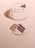 Wayne Thiebaud - Chocolate Cake (Prints and Multiples) h: 30 x w: 22.2 in / h: 76.2 x w: 56.4 cm