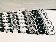 Wayne Thiebaud - Dark Cupcakes and Donuts (Prints and Multiples) h: 26 x w: 31 in / h: 66 x w: 78.7 cm
