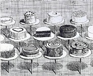 Wayne Thiebaud - Cake Window (Prints and Multiples) h: 12.9 x w: 10.9 in / h: 32.8 x w: 27.7 cm