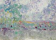 William Henry Clapp - River Reflections h: 9.5 x w: 13.5 in / h: 24.1 x w: 34.3 cm