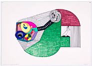 Luis Cruz Azaceta - Museum Plan for Refugees (Works on Paper (Drawings, Watercolors etc.)) h: 29 x w: 42 in / h: 73.7 x w: 106.7 cm