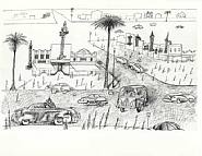 Saul Steinberg - Florida (Works on Paper (Drawings, Watercolors etc.)) h: 36.8 x w: 58.4 cm / h: 14.5 x w: 23 in