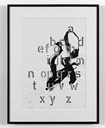 Cerith Wyn Evans - Ink Drawing with Alphabet (Penetrated) II (Works on Paper (Drawings, Watercolors etc.)) h: 70 x w: 50 cm / h: 27.6 x w: 19.7 in