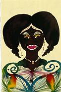 Chris Ofili - Ohne Titel (female head G) (Works on Paper (Drawings, Watercolors etc.)) h: 24 x w: 16 cm / h: 9.4 x w: 6.3 in
