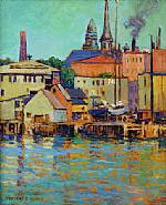 Harriet Randall Lumis - Gloucester Wharf (Paintings) h: 12 x w: 9.9 in / h: 30.5 x w: 25.1 cm