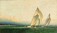 James Edward Buttersworth - Yachts Racing in the Upper Bay (Paintings) h: 14 x w: 22 in / h: 35.6 x w: 55.9 cm