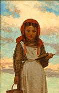 John George Brown - Going to School (Paintings) h: 9 x w: 6 in / h: 22.9 x w: 15.2 cm