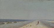 Sanford Robinson Gifford - Fire Island Beach (Paintings) h: 7.2 x w: 14 in / h: 18.3 x w: 35.6 cm