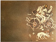 Francisco Toledo - Benito Juarez con bicicleta (Works on Paper (Drawings, Watercolors etc.)) h: 15 x w: 20 in / h: 38.1 x w: 50.8 cm