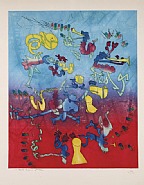 Roberto Matta - Bande a Jazz (Prints and Multiples) h: 36 x w: 25 in / h: 91.4 x w: 63.5 cm