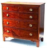 Walnut Federal Bow Front Cabinet