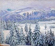 William Samuel Horton - The White Silence, Montana (Paintings) h: 25 x w: 30 in / h: 63.5 x w: 76.2 cm
