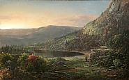 William Louis Sonntag - Adirondak Pioneers, circa 1865 (Paintings) h: 24 x w: 48 in / h: 61 x w: 121.9 cm