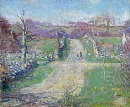 Charles Harold Davis - Walking Along the Path, Mystic Connecticut (Paintings) h: 25 x w: 30 in / h: 63.5 x w: 76.2 cm