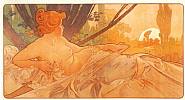 Alphonse Mucha - Dawn (Prints and Multiples) h: 22 x w: 38 in / h: 55.9 x w: 96.5 cm