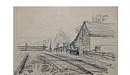 Oscar Florianus Bluemner - View of Secaucus (Works on Paper (Drawings, Watercolors etc.)) h: 4.6 x w: 6.9 in / h: 11.7 x w: 17.5 cm