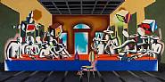 Mark Kostabi - The Last Supper (Paintings) h: 120 x w: 240 in / h: 304.8 x w: 609.6 cm