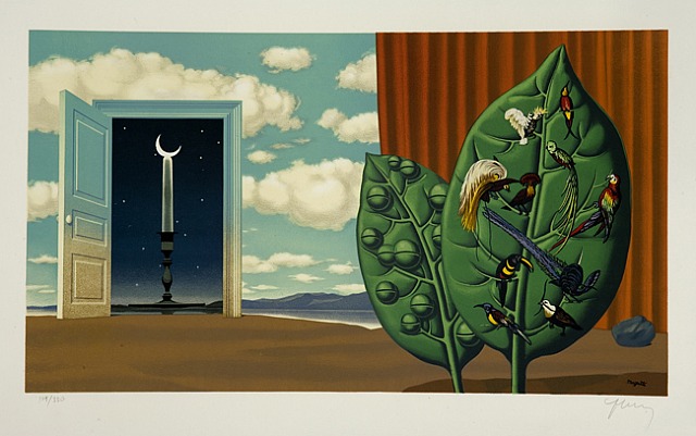  René Magritte, Une Porte S'Ouvre sur la Nuit Veloutee (from Les Enfants Trouves)