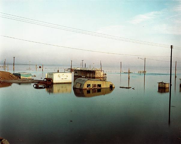 Salton Sea Ca. Submerged Trailer, Salton Sea,