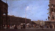 Francesco Guardi - Piazza San Marco, looking West, from the Campo di San Basso (Paintings) h: 13.2 x d: 22.5 in / h: 33.5 x d: 57.2 cm