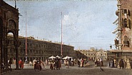 Francesco Guardi - Piazza S. Marco verso S. Geminiano (Paintings) h: 33.7 x w: 57.2 cm / h: 13.3 x w: 22.5 in