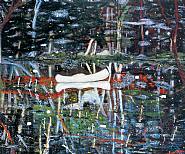 Peter Doig - White Canoe (Paintings) h: 200.5 x w: 243 cm / h: 78.9 x w: 95.7 in