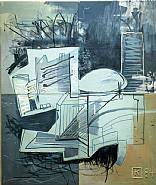 Martin Kippenberger - U.N. Building - The Home of Peace (Paintings) h: 240 x w: 200 cm / h: 94.5 x w: 78.7 in