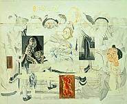 David Salle - Dean Martin in 'Some Came Running' (Paintings) h: 216 x w: 266 cm / h: 85 x w: 104.7 in