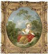 Jean Honoré Fragonard - La petite jardinière (Paintings) h: 98 x w: 85 cm / h: 38.6 x w: 33.5 in