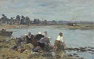 Eugène Louis Boudin - Laveuses au bord de la Touques (Paintings)