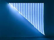 Daniel Buren - Optical Fiber, White and Blue Triangle, Situated Work, 2012