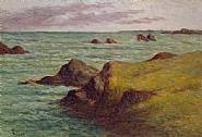 Maximilien Luce - Rothéneuf, environs de Saint-Malo (Rothéneuf, near Saint-Malo) (Paintings) h: 15 x w: 21.6 in / h: 38.1 x w: 54.9 cm