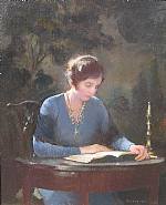 Edmund Charles Tarbell - Mary Reading (Paintings) h: 12.2 x w: 10.5 in / h: 31 x w: 26.7 cm
